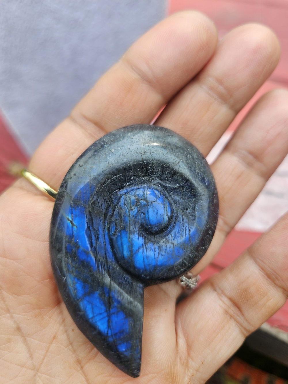 Handcrafted Blue Labradorite Spiral - Women Jewelry